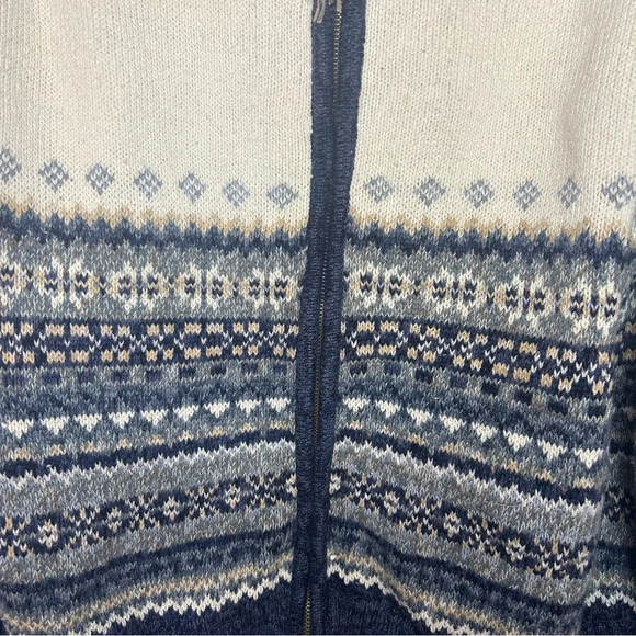 Tiara vintage sweater fair isle cotton blue size large - Picture 7 of 11